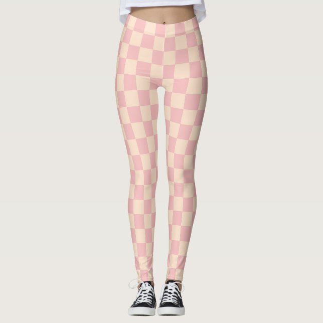 Leggings Tableau de bord rose et crème (Devant)