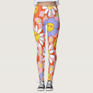 Leggings Tableau de contrôle floral de marguerite super, an