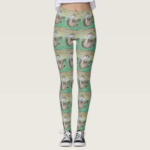 Leggings Tableau de la loutre de rivière joueuse