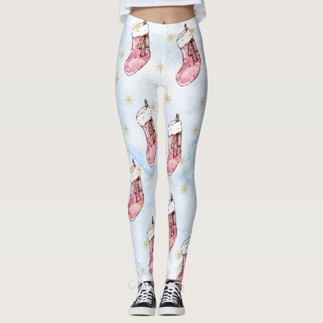 Leggings Tableaux d'art de Noël (Devant)