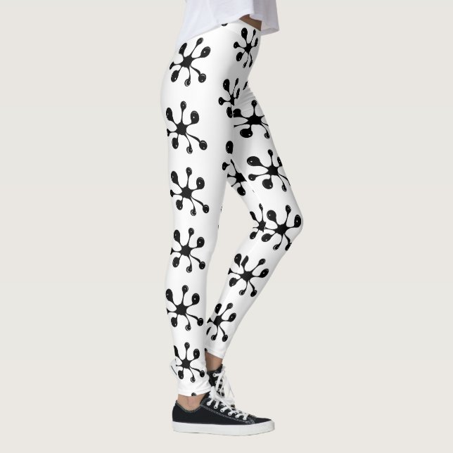 Leggings Tache de goo noir abstrait moderne (Droite)