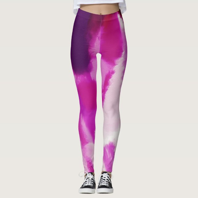 Leggings Tache de peinture violette (Devant)
