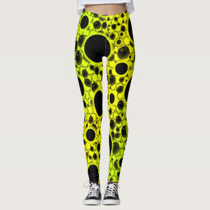 Leggings Taches de bulle spatiale - Jaune/Citron