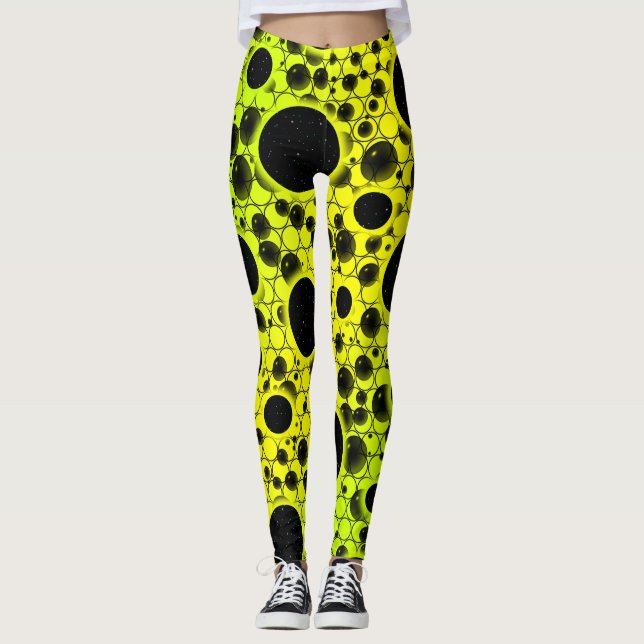 Leggings Taches de bulle spatiale - Jaune/Citron (Devant)