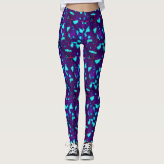 Leggings Taches d'eau sur violet foncé