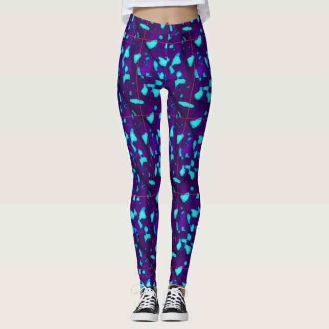 Leggings Taches d'eau sur violet foncé (Devant)