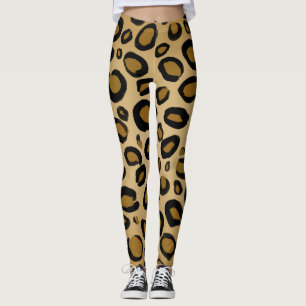 Leggings Taches d'impression de léopard guépard peint or be