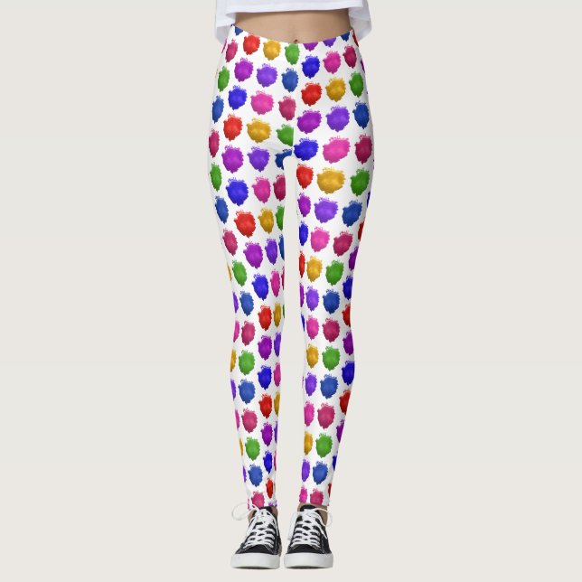 Leggings Taches ou gouttes colorées d'aquarelle (Devant)