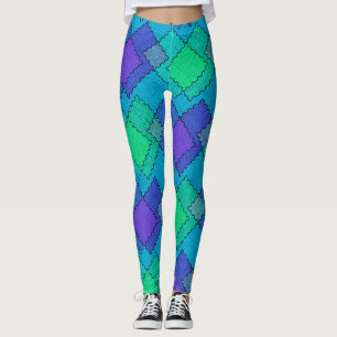 Leggings Taches texturées traits multicolores