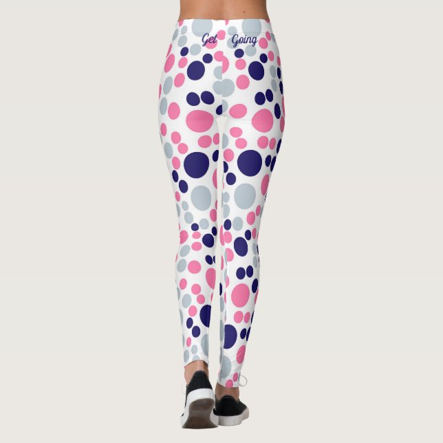 Leggings Tacheté de rose et de bleu (Dos)