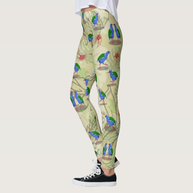 Leggings Takahe NZ / Aotearoa oiseaux Motif (Gauche)