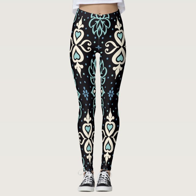 Leggings Talavera Azulejos mosaïque marocaine (Devant)