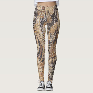 Leggings Tan et tissu de boue d'Africain noir