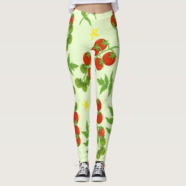 Leggings Tango de tomate : Impression végétale Vintage (Devant)