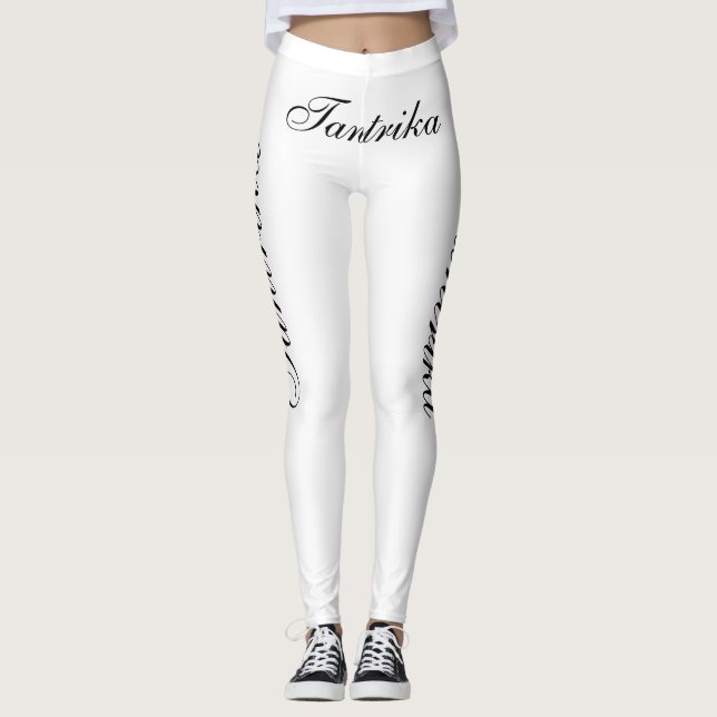 Leggings tantrika noire en blanc (Devant)