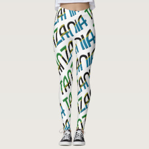 Leggings Tanzanie Afrique Motif de la typographie