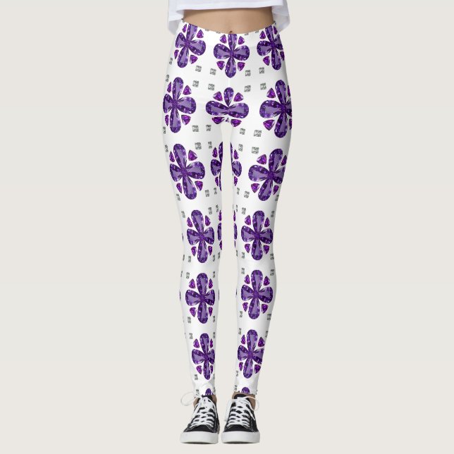 Leggings Tanzanite 4 feuilles (Devant)