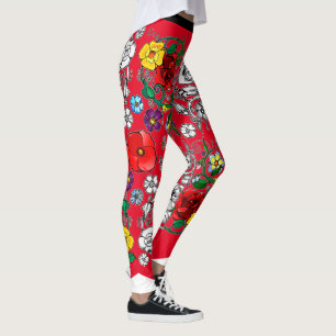 Leggings Tapis de fleurs au coquelicot