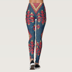 Leggings Tapis Kilim Turc Ancien Rouge Bleu