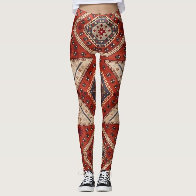 Leggings Tapis persan turc oriental rouge (Devant)