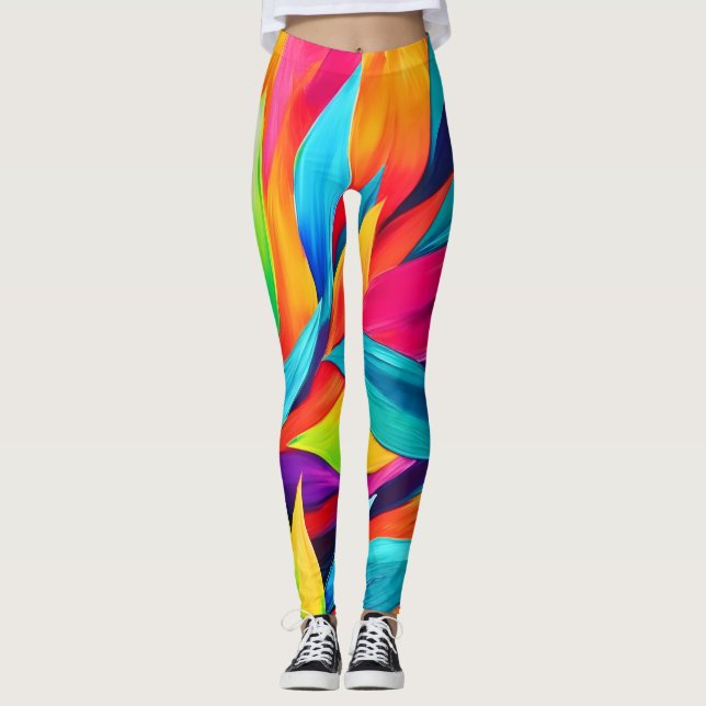 Leggings Tapisserie à feuilles tropicales (Devant)