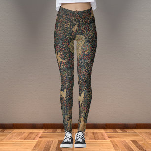 Leggings Tapisserie allegorique Millefleurs avec animaux