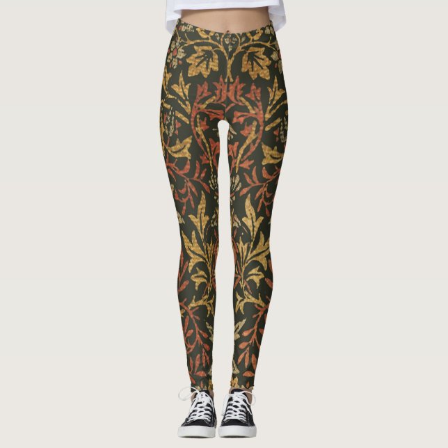Leggings Tapisserie de jardin de William Morris Fleur (Devant)