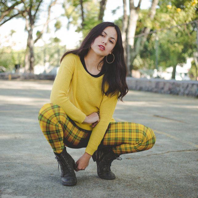 Leggings Tartan de la Saskatchewan vert ambre (Créateur téléchargé)