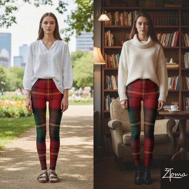 Leggings Tartan de vacances vibrant (Créateur téléchargé)