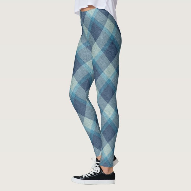 Leggings Tartan doux Bleu (Gauche)