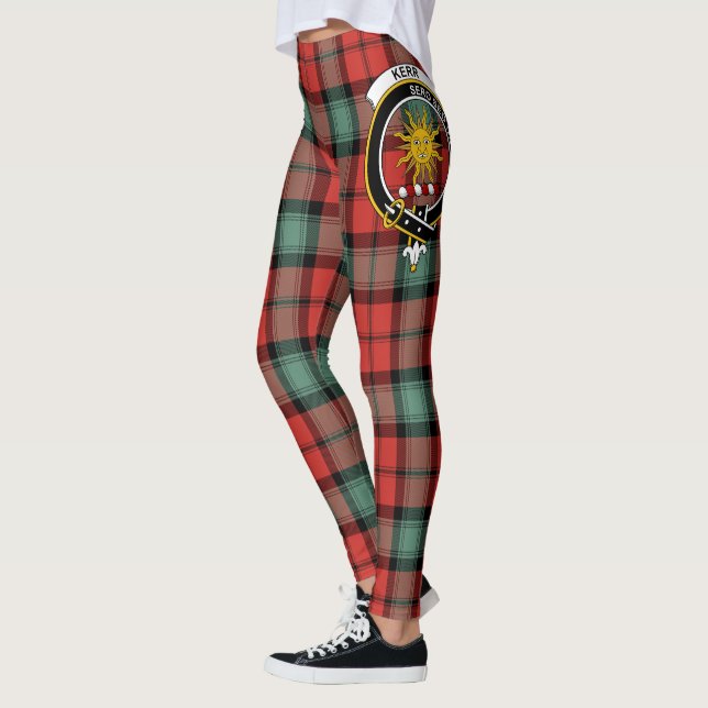 Leggings Tartan du Clan Kerr Écossais Ancien Blason Femmes (Gauche)