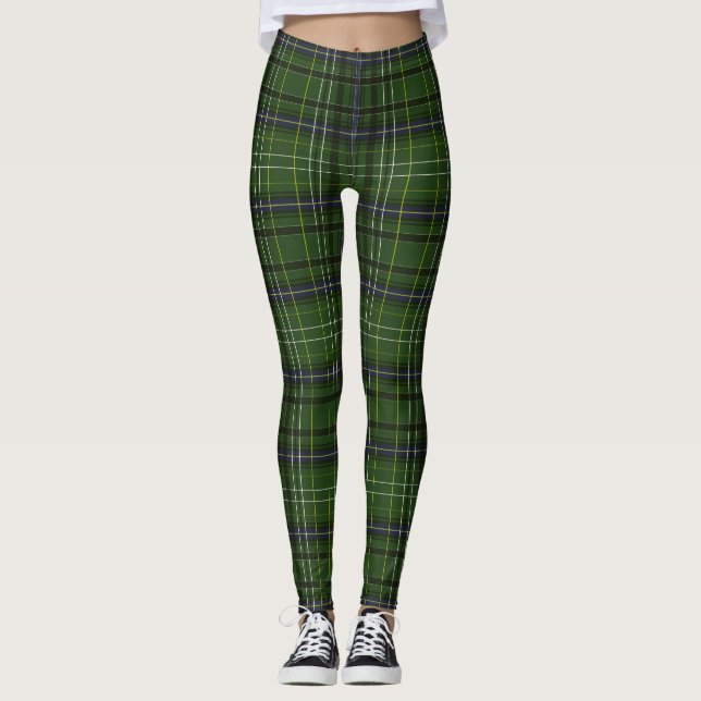 Leggings Tartan en vert (Devant)