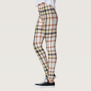 Leggings Tartan géant blanc orange jaune noir