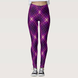 Leggings Tartan moderne rose profond