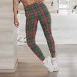 Leggings Tartan Motif de chèque rouge vert<br><div class="desc">Améliorez votre garde-robe traditionnelle d'hiver avec ces leggings écossais en tartan de clan écossais de qualité,  colorés et audacieux. Idéal pour les vacances et parfait pour les activités hivernales,  l'entraînement ou l'entraînement</div>