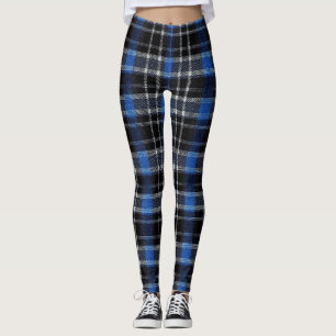Leggings Tartan noir bleu et argent