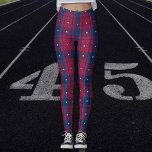 Leggings Tartan - Patriotique - Bleu Rouge Étoiles Blanches<br><div class="desc">Tartan dans la vieille gloire rouge,  vieille gloire bleu et blanc étoiles. Peut être offert pour presque n'importe quelle occasion. Autres couleurs disponibles. Vous avez la possibilité d'utiliser l'outil de conception pour ajouter du texte si vous le souhaitez.</div>