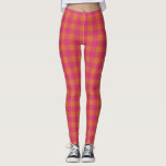 Leggings Tartan Plaid Retro Buffalo Motif rose et orange<br><div class="desc">Retro Buffalo Plaid Tartan Motif Pignon rose et orange</div>