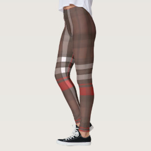 Leggings Tartan Plaid Rouge Traditionnel Collection tendanc