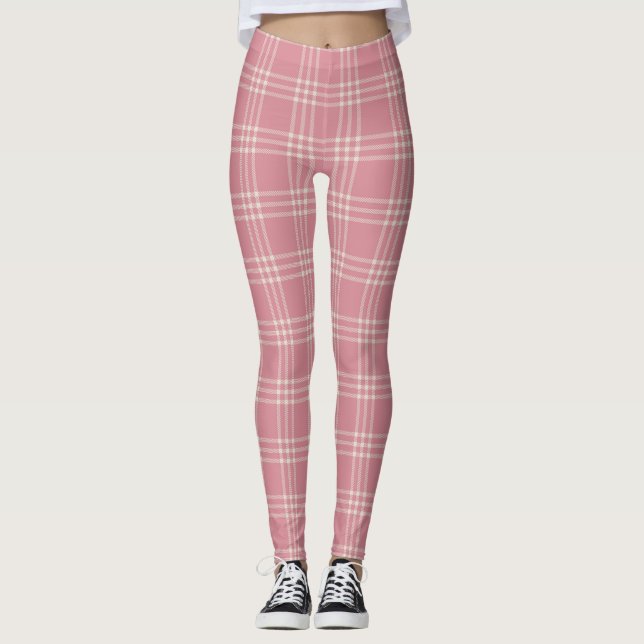 Leggings Tartan rose Dusty Motif (Devant)