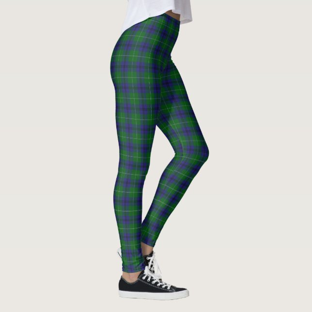 Leggings Tartan vert bleu du clan écossais Oliphant (Droite)