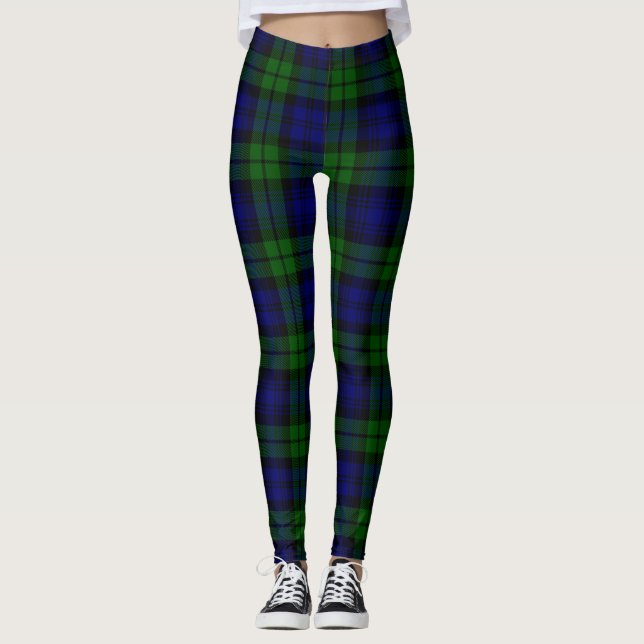 Leggings Tartan vert et marine (Devant)