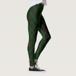 Leggings Tartan vert rouge tendance Diagonal Plaid<br><div class="desc">Vert,  noir et rouge couleur tendance leggings en tartan diagonale.</div>