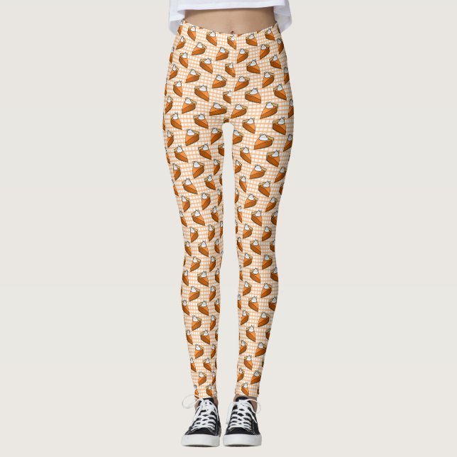 Leggings Tarte citrouille sur Orange En vichy Nouveauté Tha (Devant)