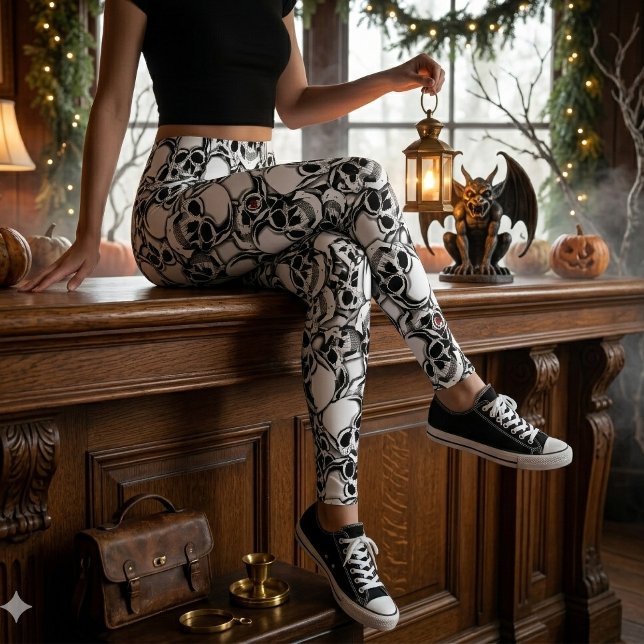 Leggings Tas de crânes Red Eye ID222 (Créateur téléchargé)