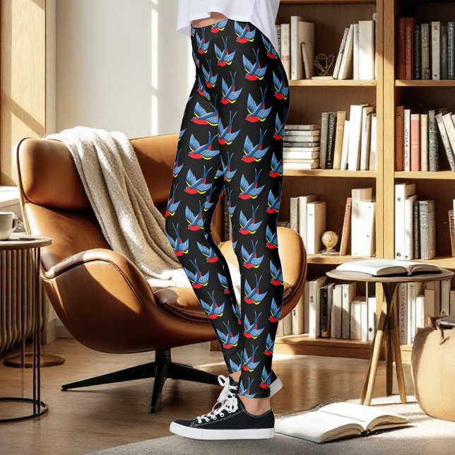 Leggings Tatouage bleu rouge avale (Créateur téléchargé)