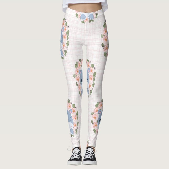 Leggings Tatouage Hippo and Flower (Devant)