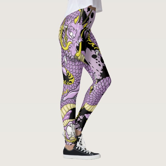 Leggings Tatouage Lilac et Dragon Jaune (Droite)