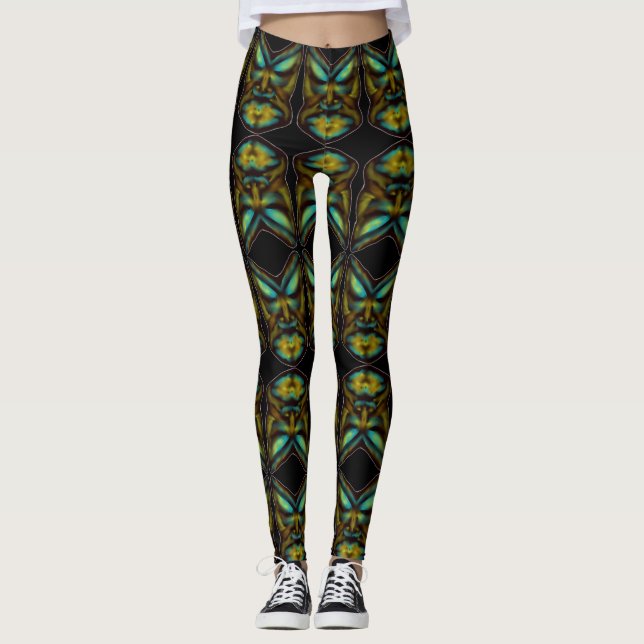 Leggings tatouage motif d'art facial pour léggations (Devant)