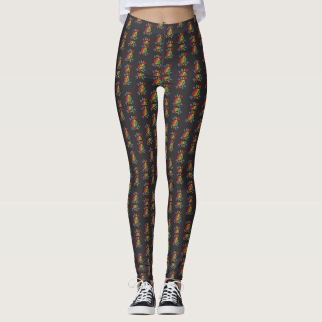 Leggings TDAH comme F*ck Rainbow Brain (Devant)